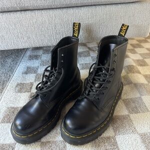 Dr. Martens Black Leather Combat Boots